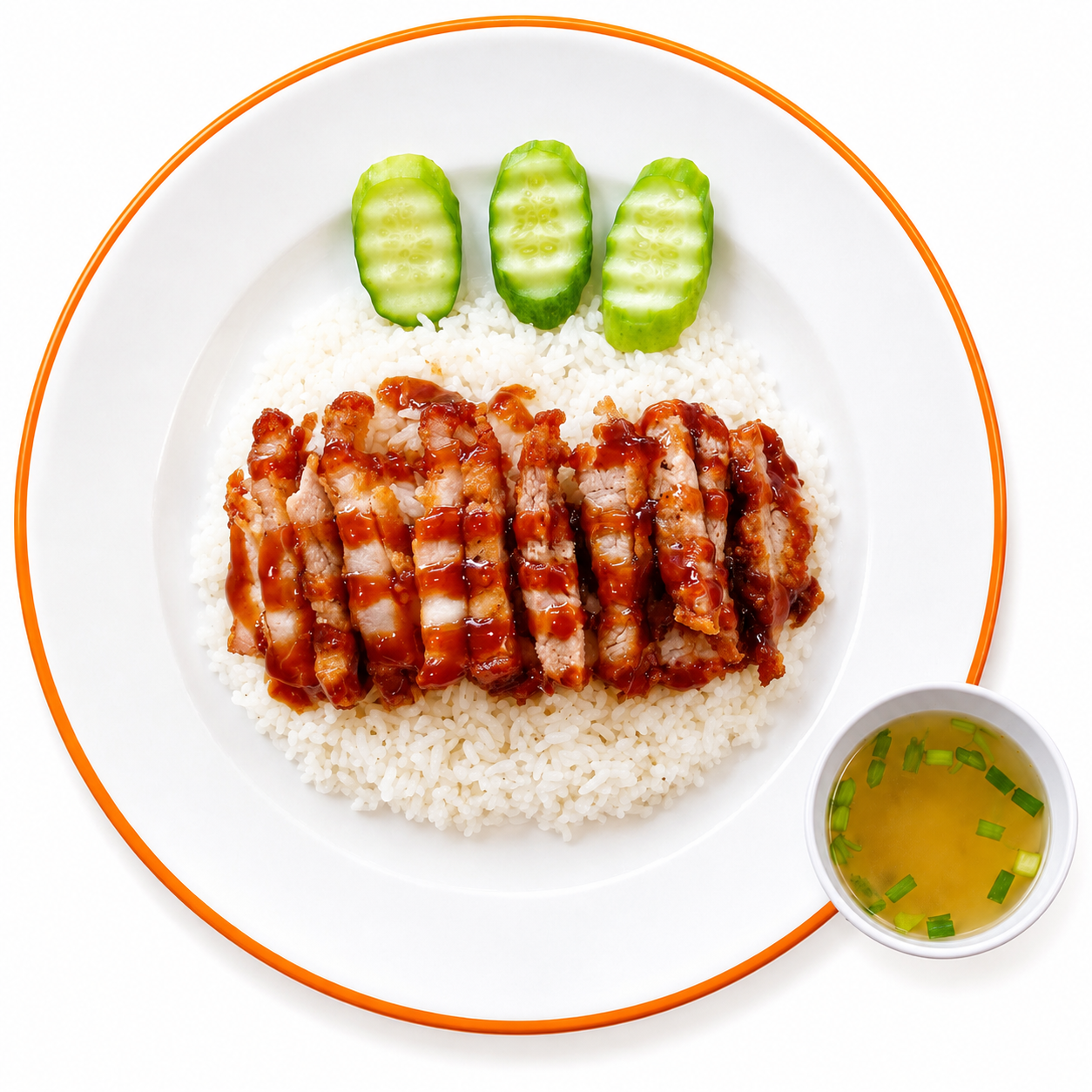 ข้าวหมูทอดซอสกระเทียม