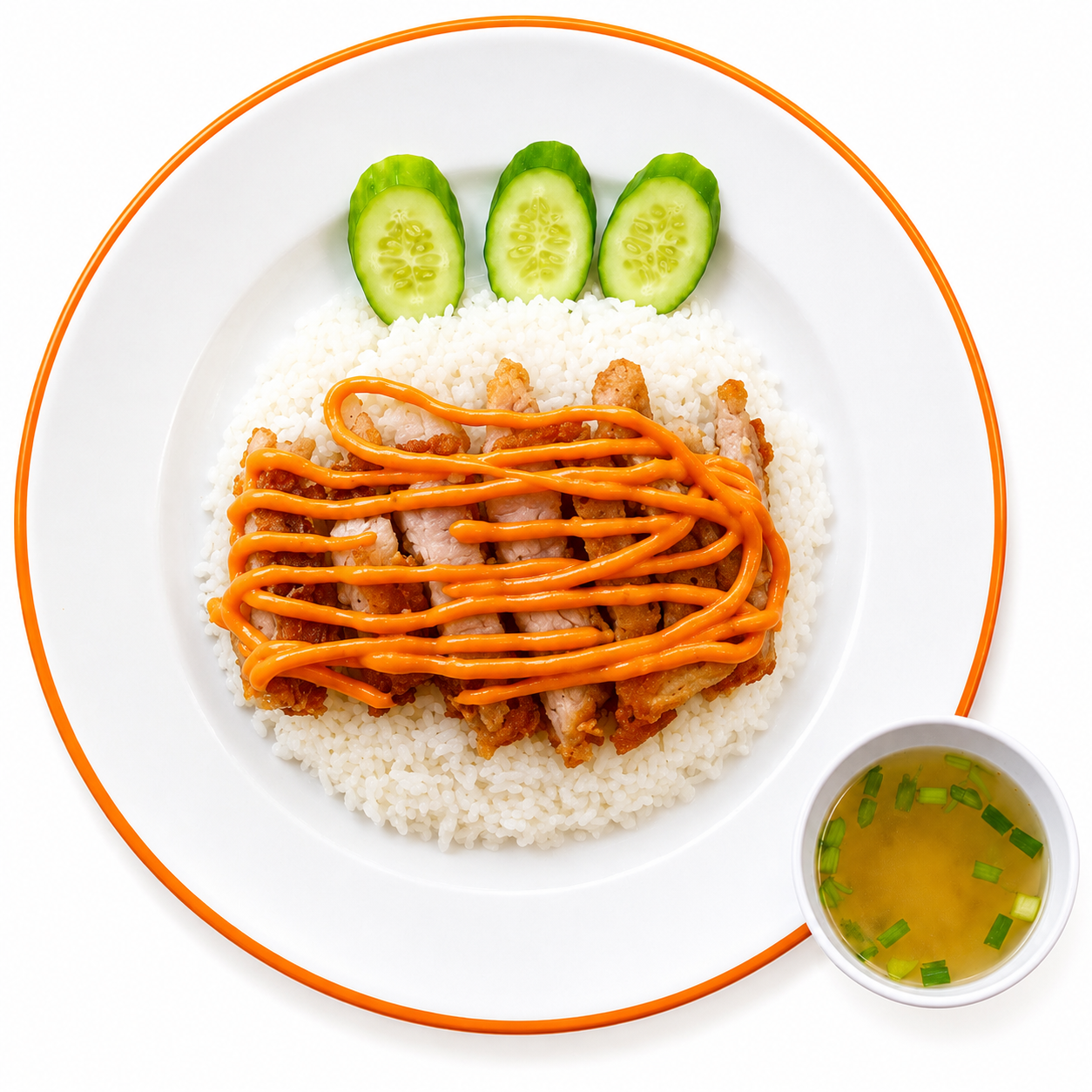 ข้าวหมูทอดซอสครีมชีส