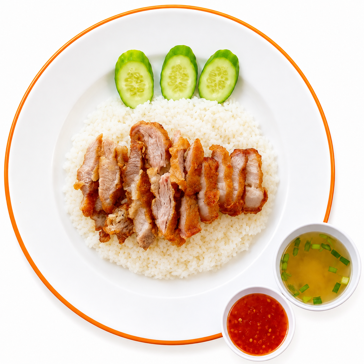 ข้าวหมูทอด(น้ำจิ้มไก่)