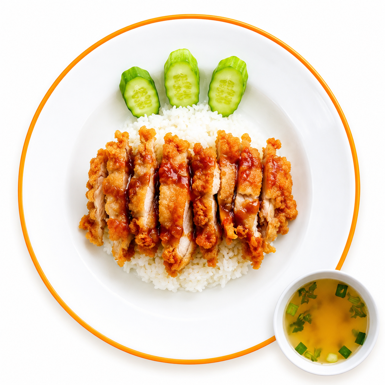 ข้าวไก่ทอดซอสเกาหลี(เนื้อสะโพก)