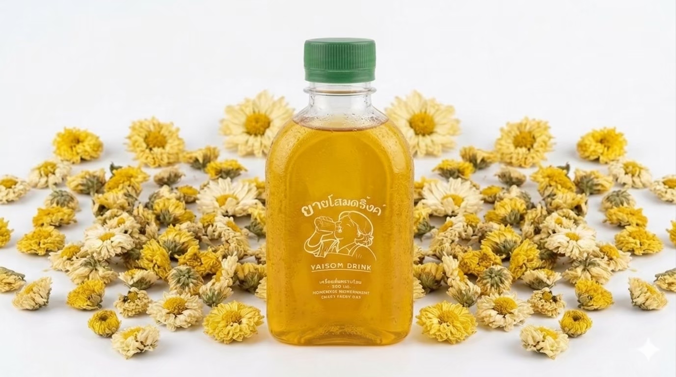 น้ำเก๊กฮวยสูตรยายโสม(สูตรหวานน้อย350ml)